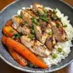 Garlic Butter Chicken Bowl with Roasted Carrots & Rice