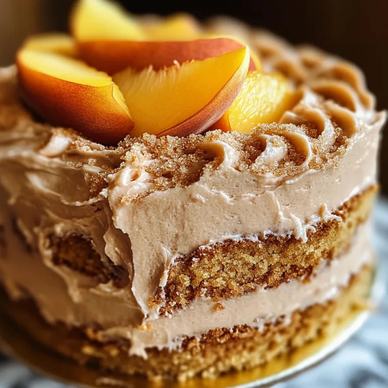 Peach Cake with Brown Sugar Frosting