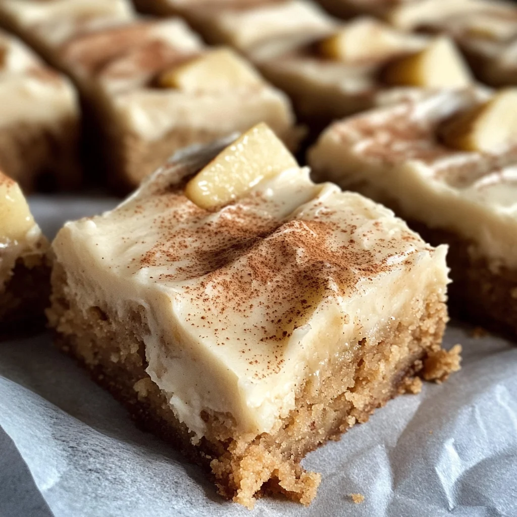 Apple Cinnamon Blondies with a Maple Cream Cheese Frosting