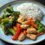 Chicken Stir-Fry with Steamed Broccoli & Fluffy Rice