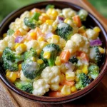 Creamy Broccoli Cauliflower Corn Salad