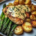 Creamy Dijon Chicken with Asparagus & Roasted Potatoes