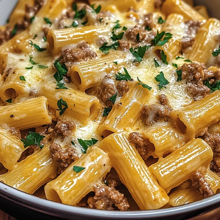 Creamy Parmesan Beef Rigatoni