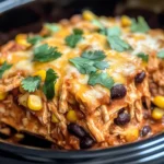 Crockpot Chicken Enchilada Casserole