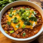 Crockpot Spicy Queso Beef Chili