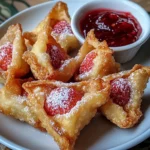 Deep-Fried Strawberry Cheesecake Stuffed Wonton Bites: Irresistibly Crispy!