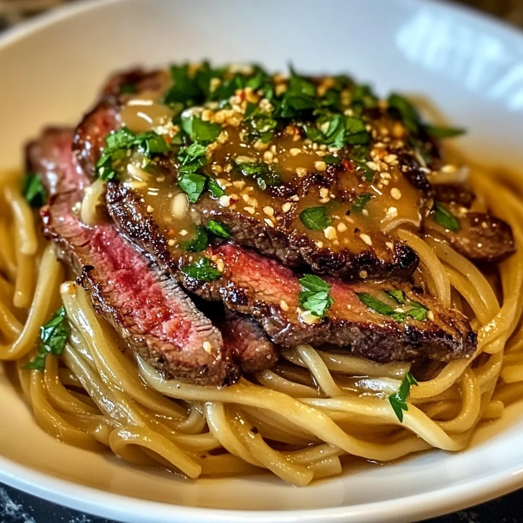 Garlic Butter Steak Lightning Noodles