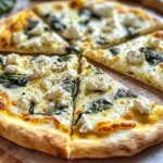Greek Roasted Garlic Spinach White Pizza
