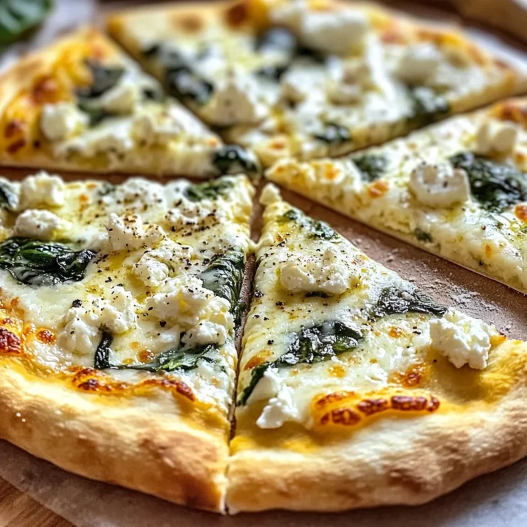 Greek Roasted Garlic Spinach White Pizza