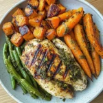 Grilled Chicken with Sautéed Mixed Veggies & Roasted Roots