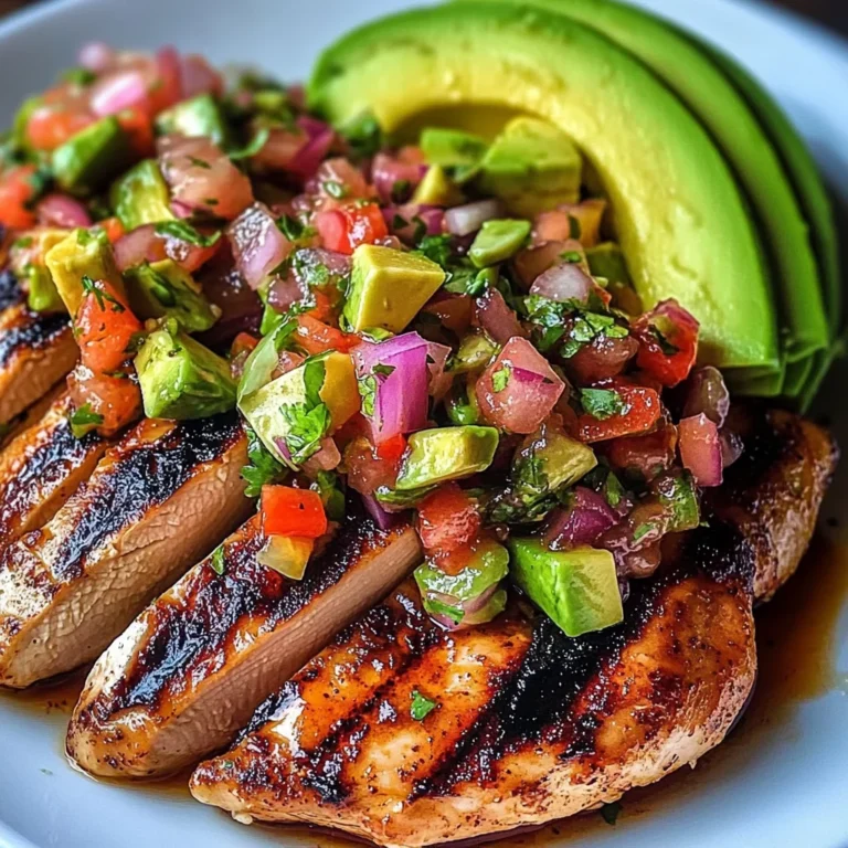 Grilled Chili-Lime Chicken with Avocado & Red Onion Salsa