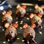 Halloween Dessert - Strawberry and Chocolate fudge mice