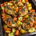 Herb-Roasted Chicken Drumsticks with Baked Mixed Veggies