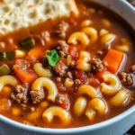 One Pot Beef and Tomato Macaroni Soup