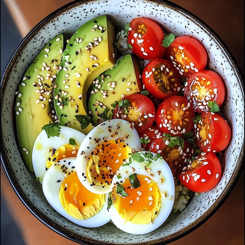 Soft-Boiled Eggs with Avocado & Cherry Tomato Salad