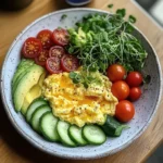 Soft Scramble Veggie Bowl with Avocado & Greens