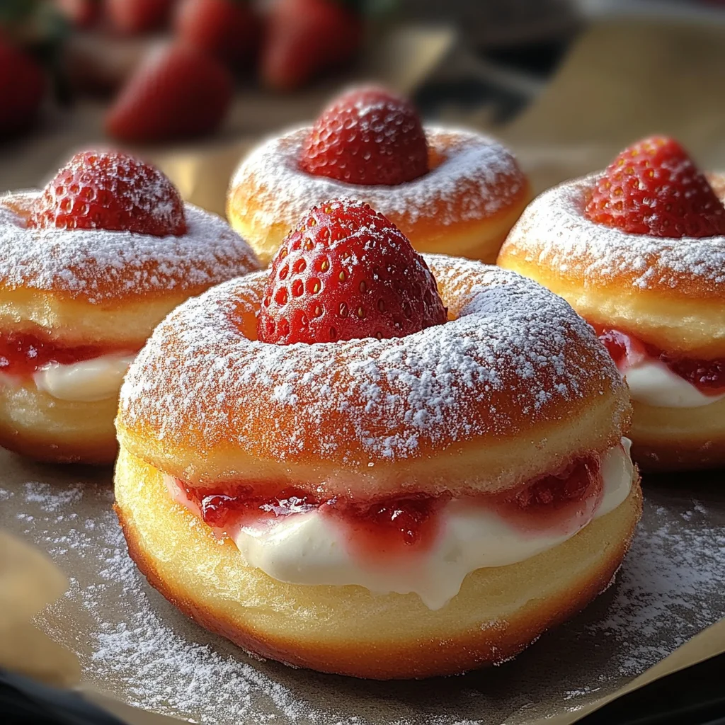Strawberry Cheesecake Stuffed Donuts
