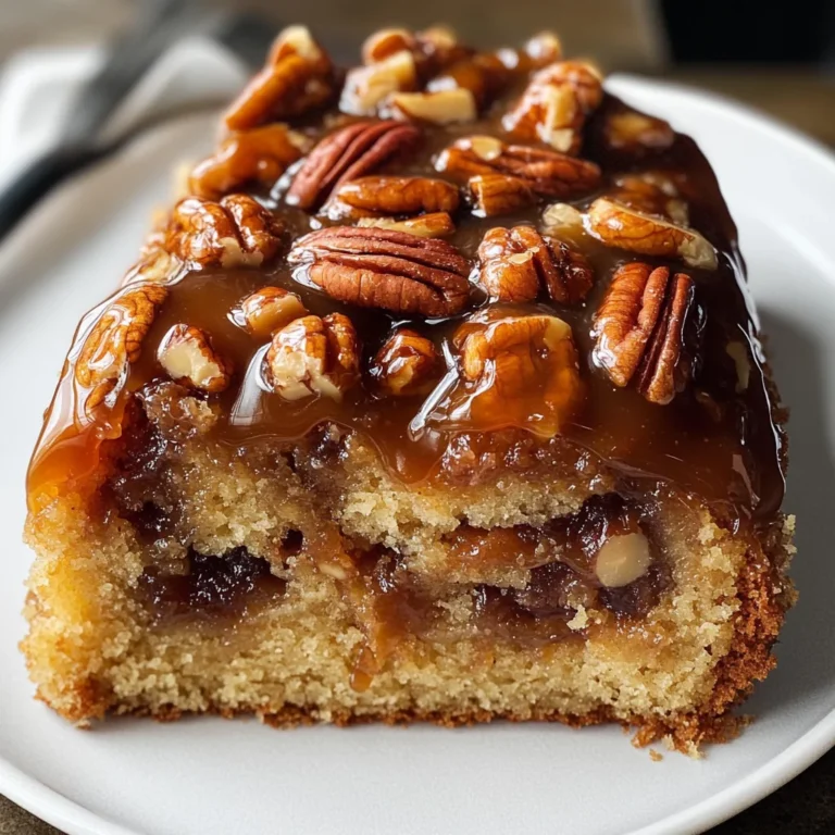 Upside-Down Caramel Pecan Cake