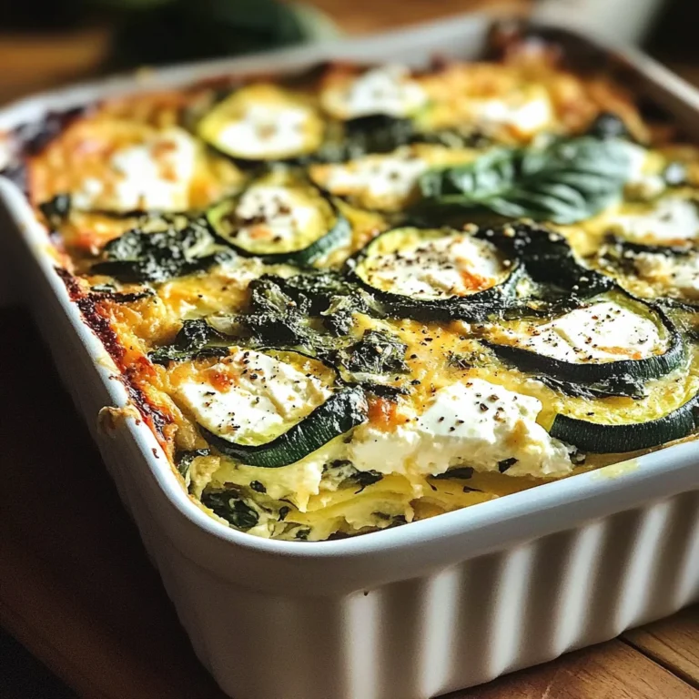 Zucchini Spinach and Feta Casserole