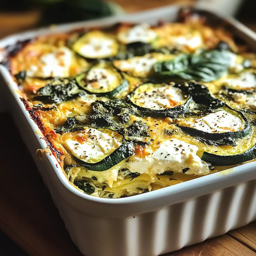 Zucchini Spinach and Feta Casserole