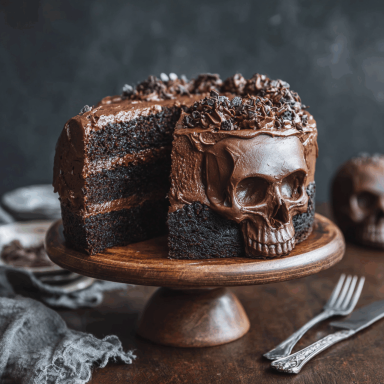 Vegan Chocolate Layer Skull Cake