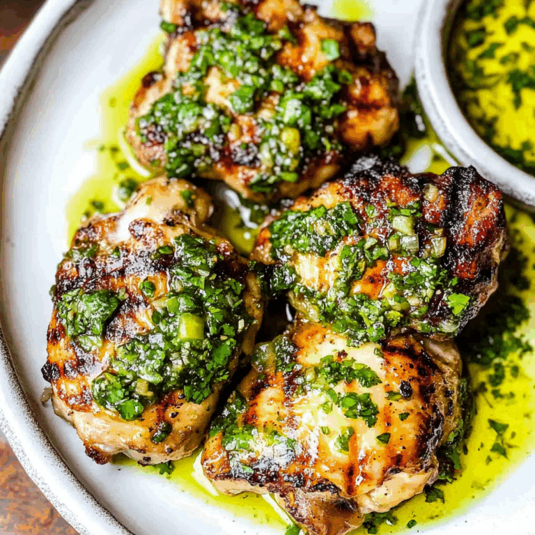 Grilled Chicken Thighs with Chimichurri