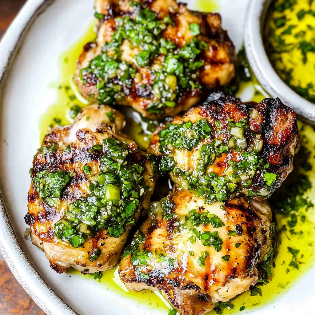 Grilled Chicken Thighs with Chimichurri