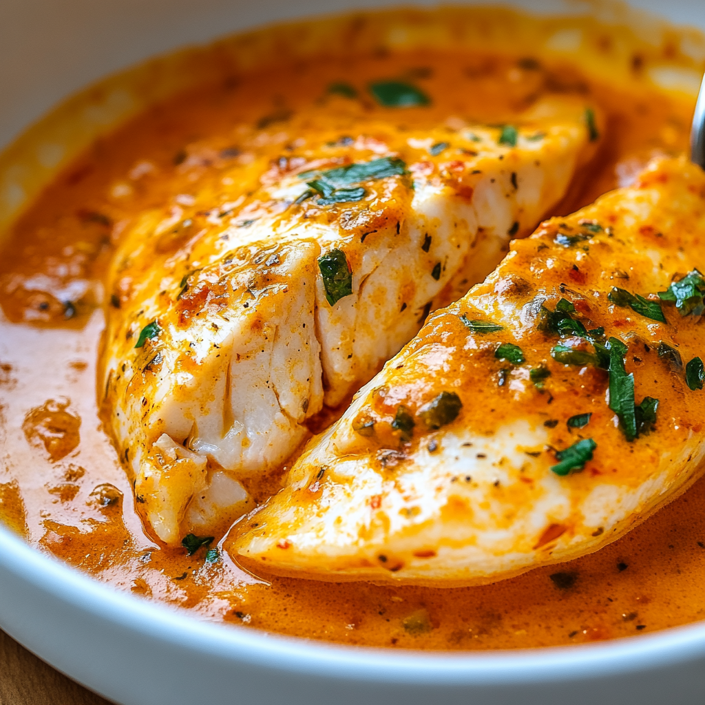 Tilapia in Roasted Pepper Sauce