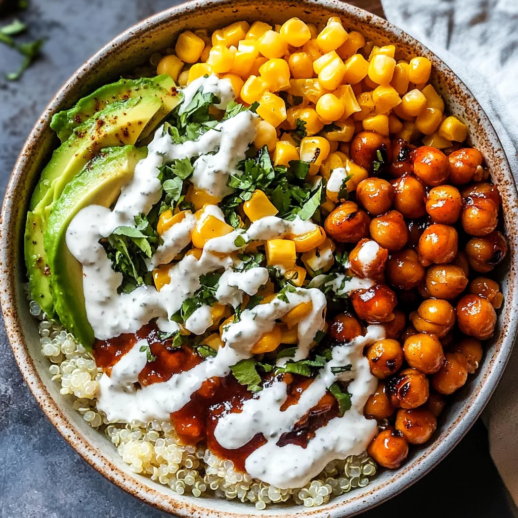 BBQ Ranch Chickpea Quinoa Bowls