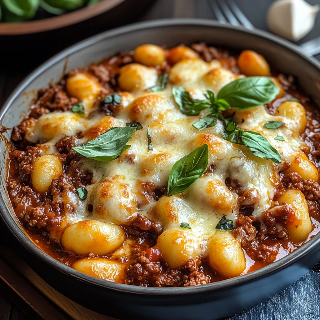 Cheesy Bolognese Gnocchi Bake