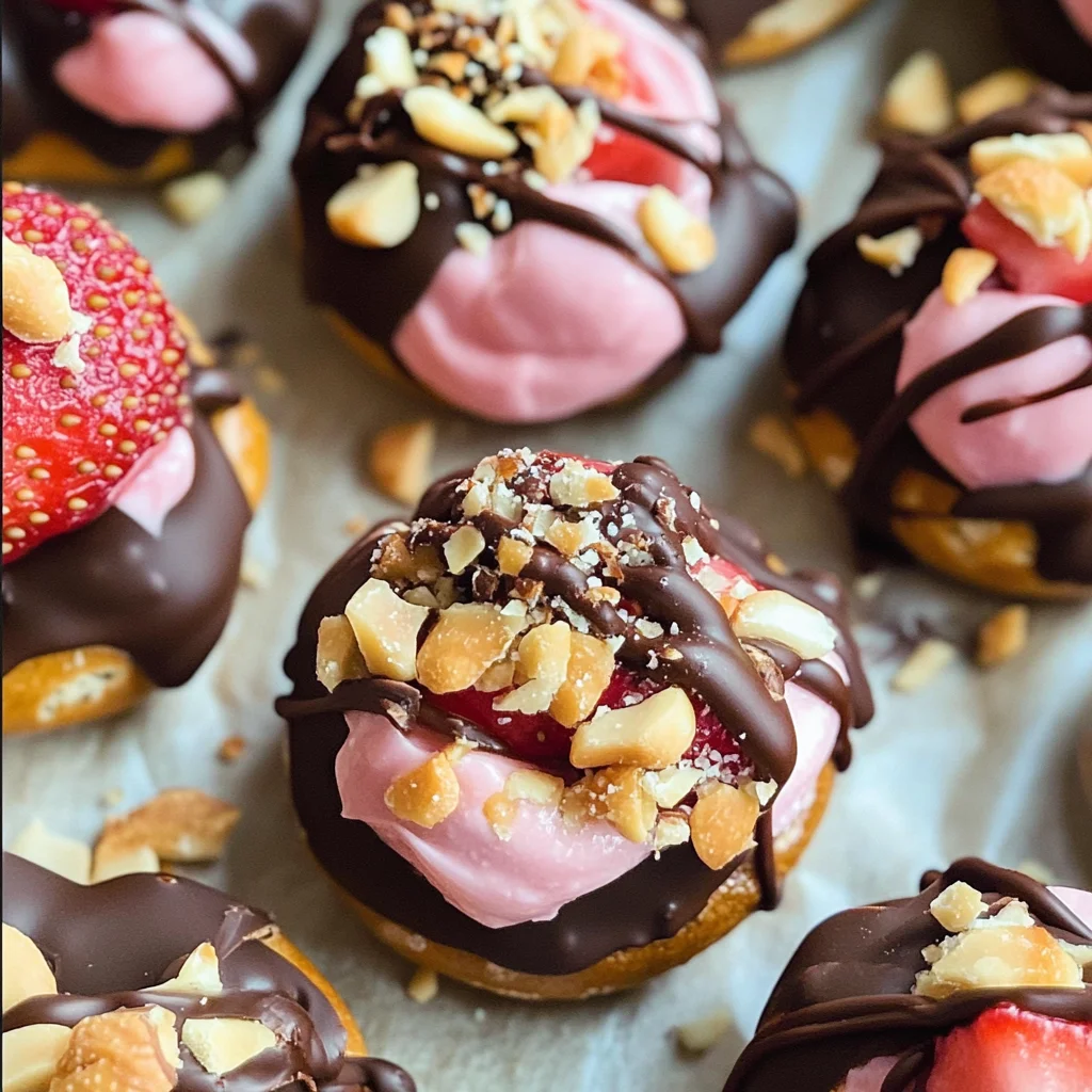 Chocolate Dipped Strawberry Yogurt Pretzel Bites