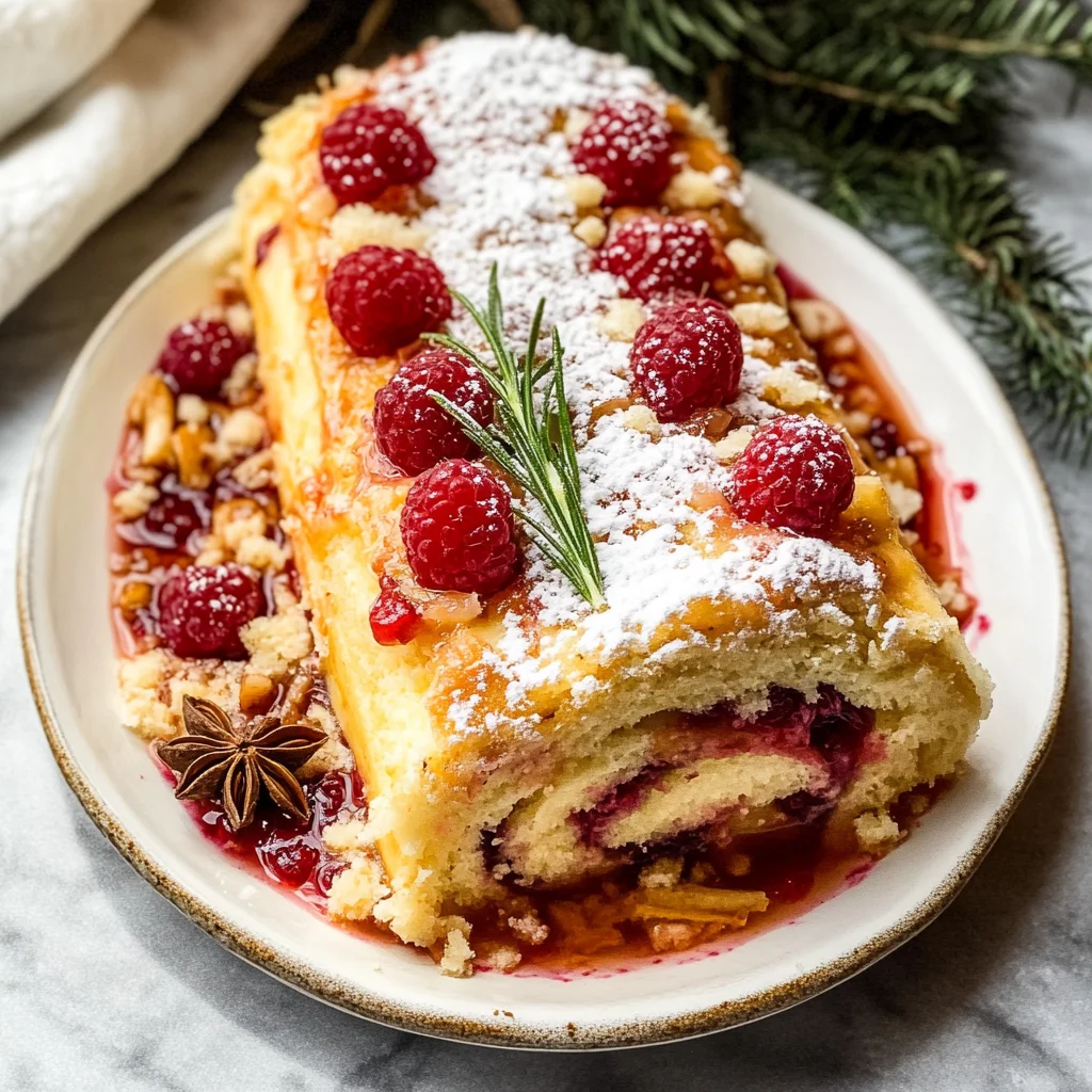 Christmas Raspberry Cake Roll