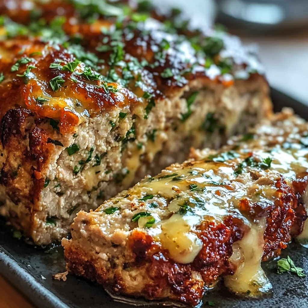 Garlic Parmesan Chicken Meatloaf