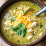 Green Chicken Enchilada Soup - Creamy and Cheesy!
