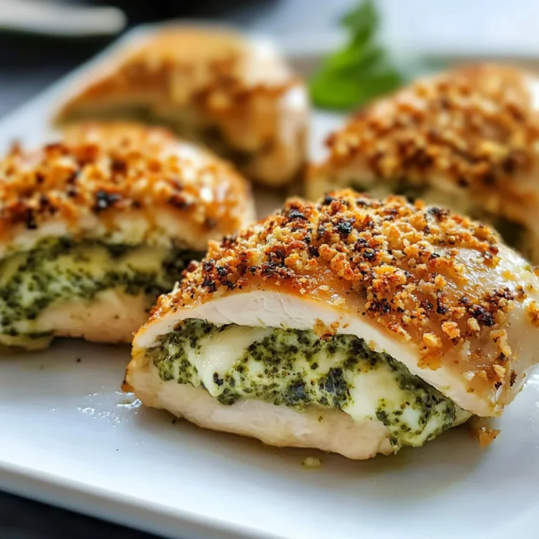 Healthy Pesto Stuffed Chicken Breast