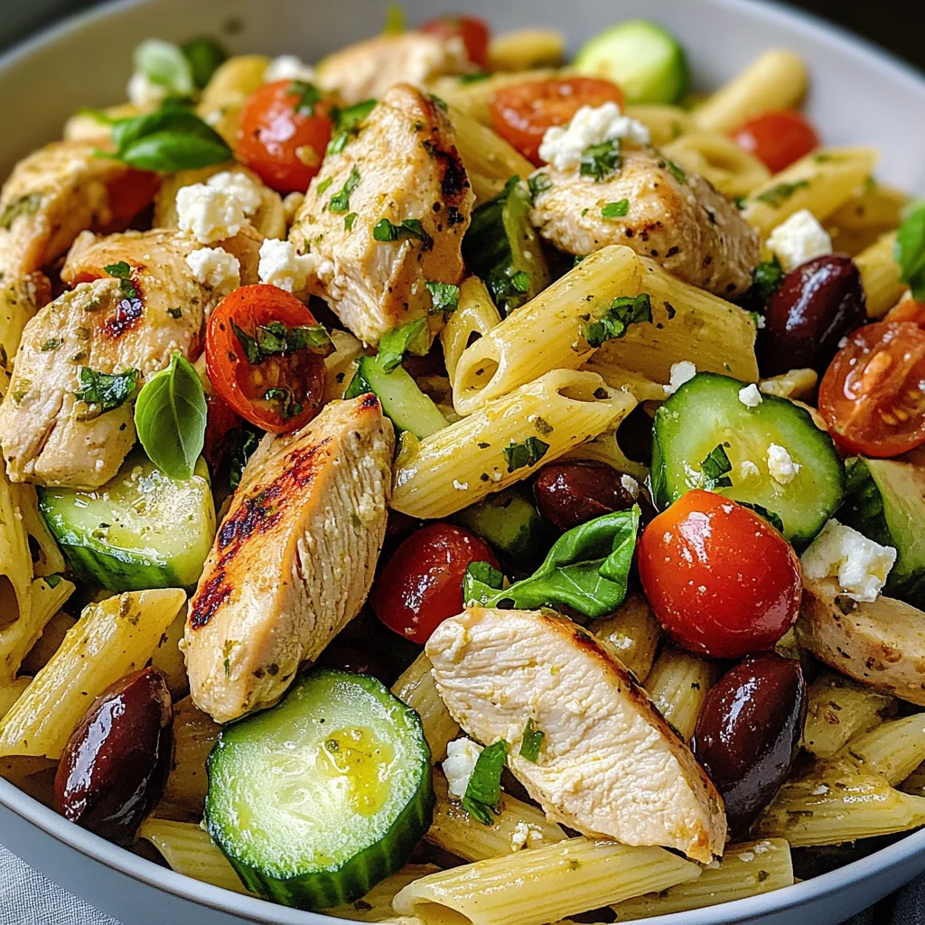 Mediterranean Chicken Pasta Salad
