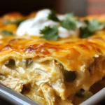 Quick and Easy Green Chile Chicken Enchilada Casserole