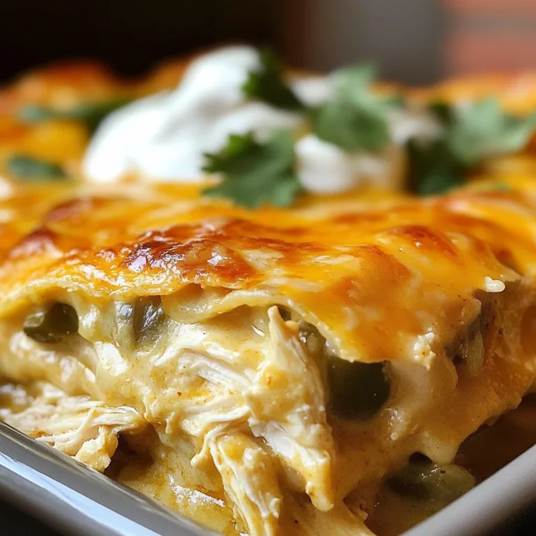 Quick and Easy Green Chile Chicken Enchilada Casserole