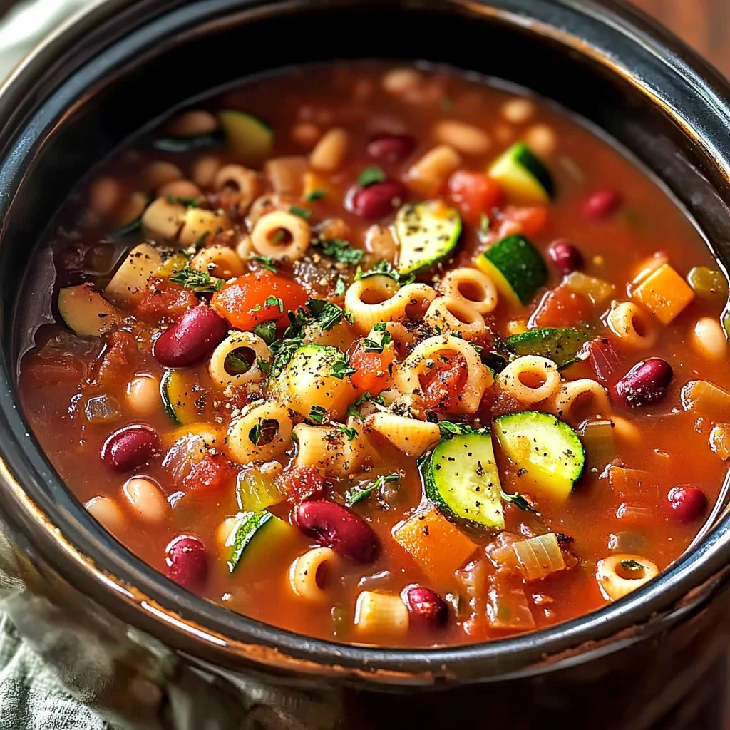 Slow Cooker Pasta E Fagioli Soup {Olive Garden copy-cat}