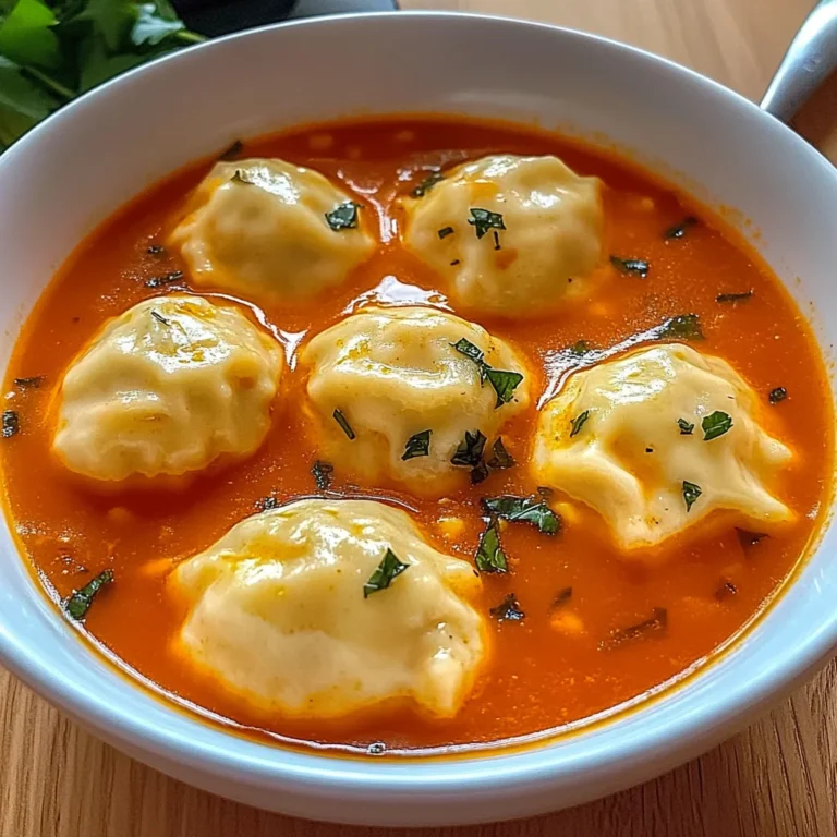 Tomato Soup with Cheese Dumplings