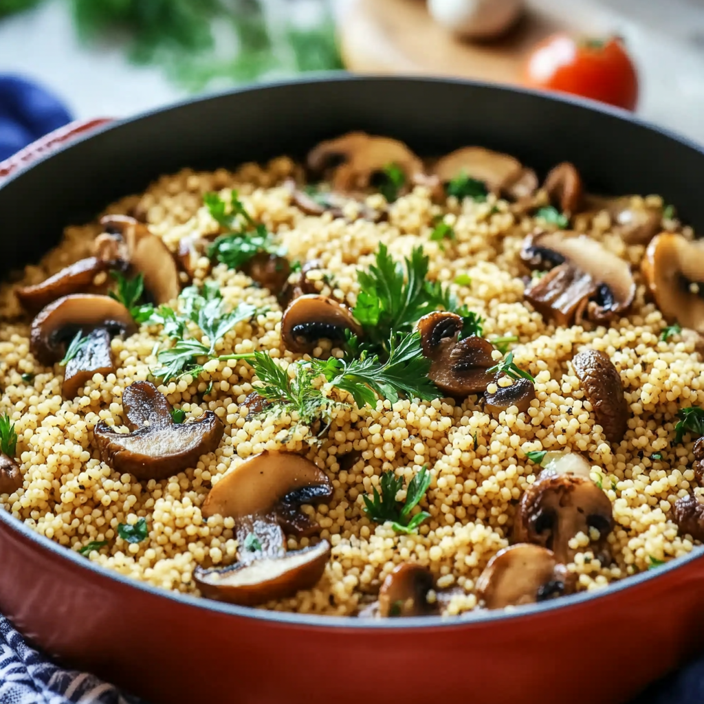 Mushrooms Couscous with Herbs