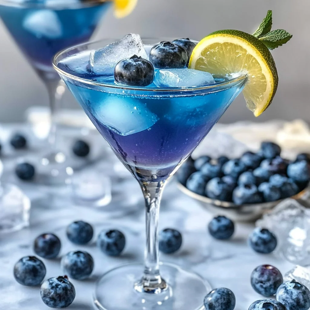 Blueberry Snow Martini Cocktail Recipe