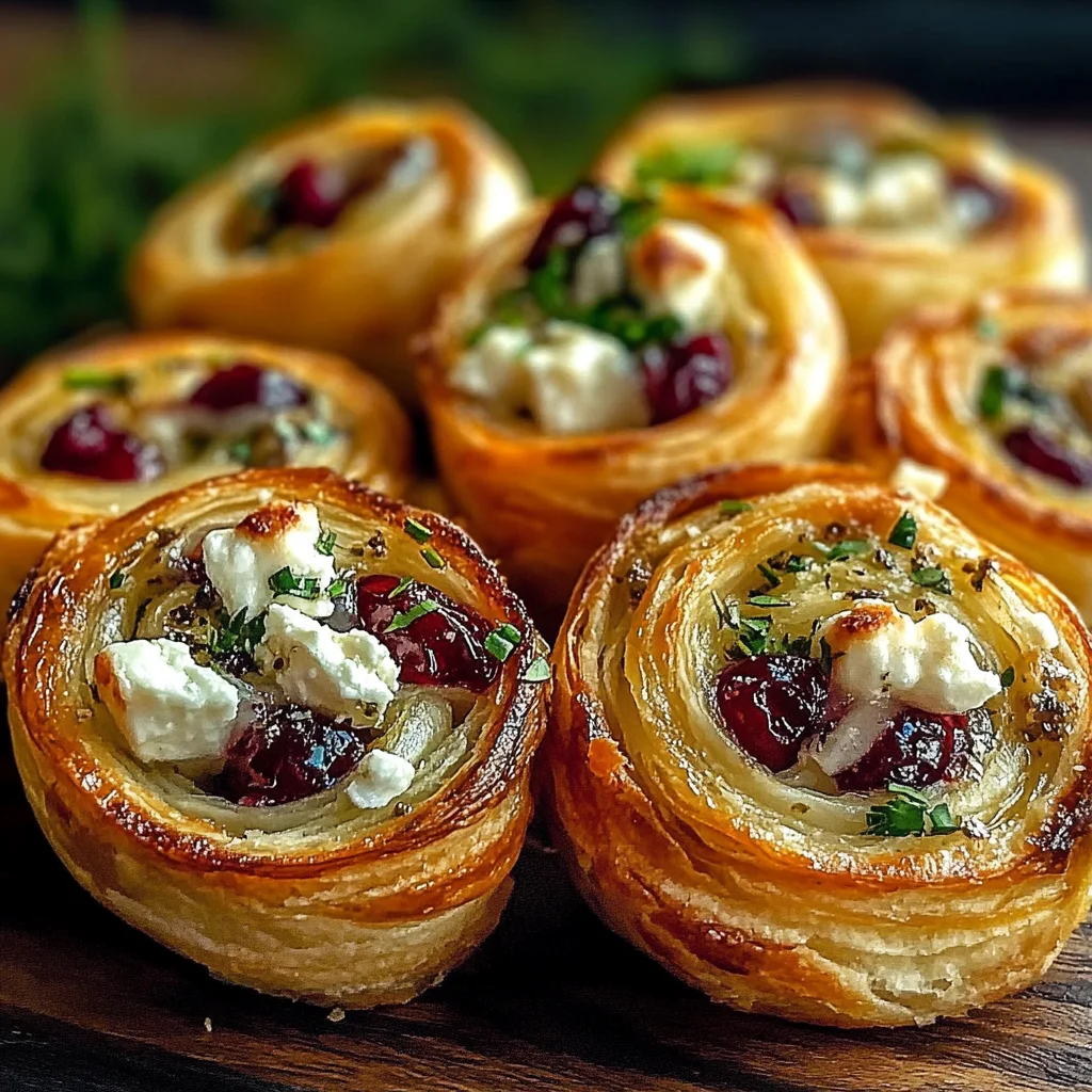 Cranberry Cream Cheese Pinwheels with Feta & Herbs