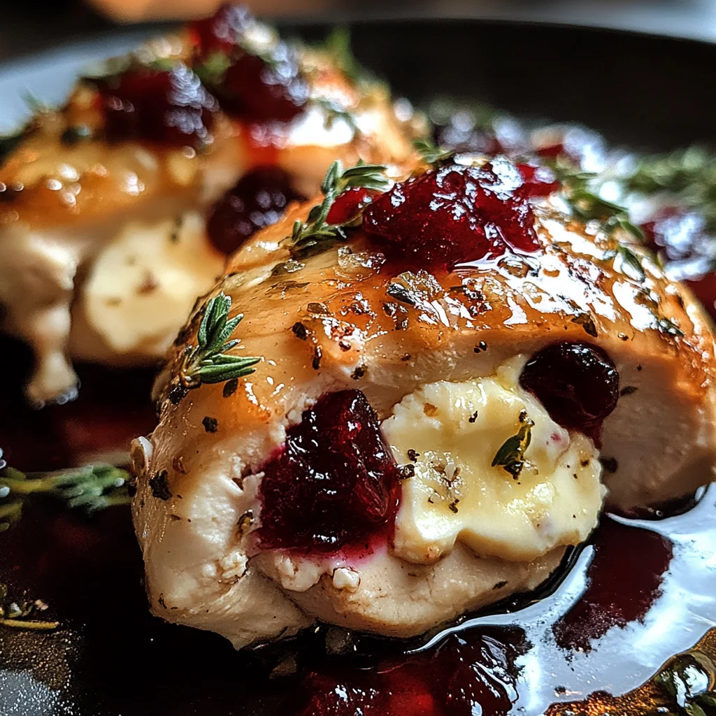 Cranberry and Brie Stuffed Chicken