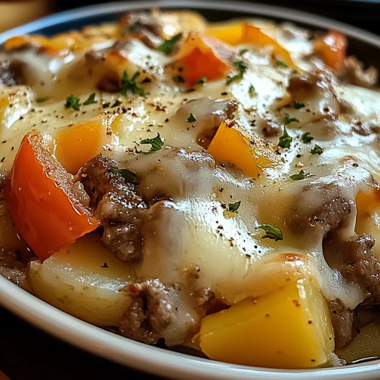 Crockpot Cheesesteak Potato Casserole Recipe