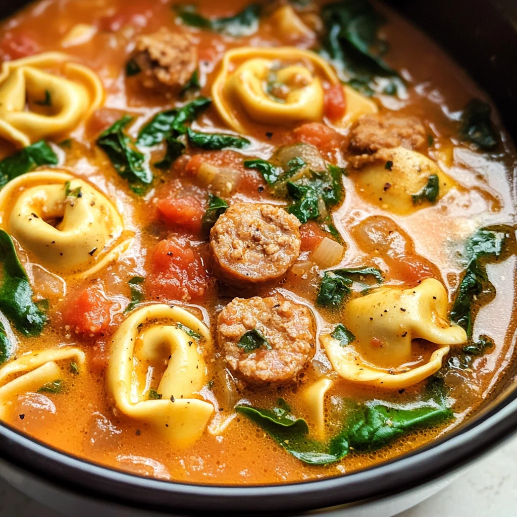 Crockpot Tortellini Soup with Sausage