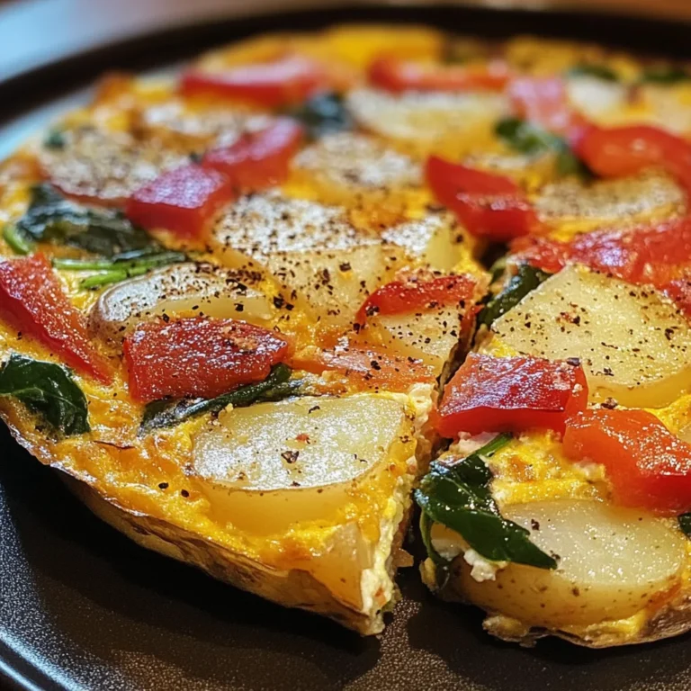 Frittata with Potatoes, Red Peppers, and Spinach Recipe