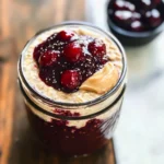 Healthy Overnight Oats with Cherry Chia Seed Jam