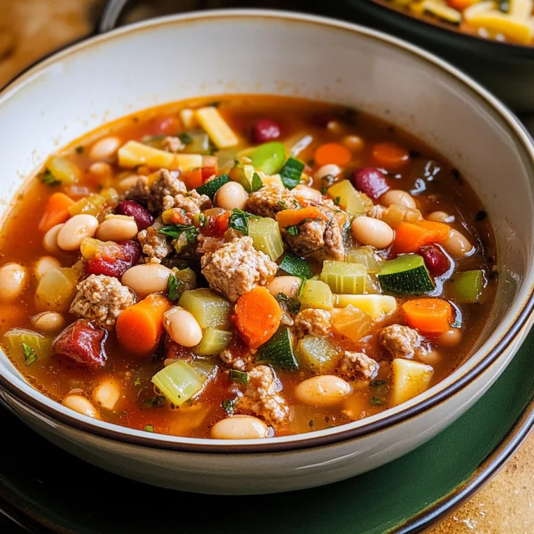 High Protein Minestrone Soup With Italian Sausage