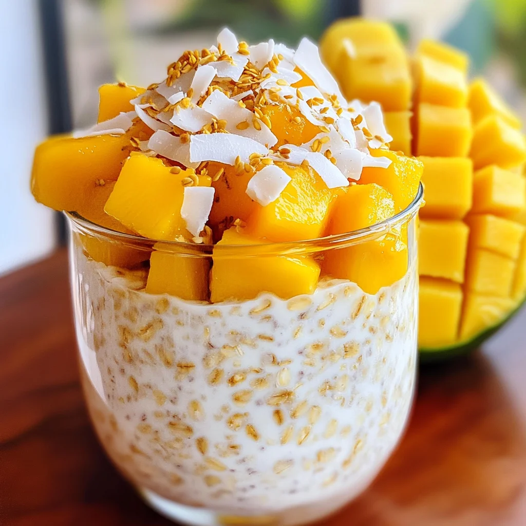 Mango Coconut Overnight Oats - Tropical Overnight Oats